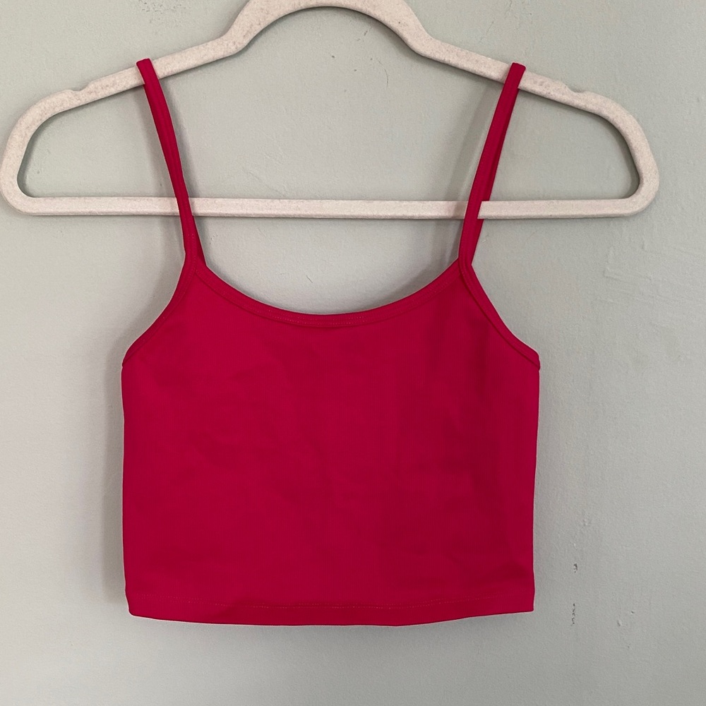 Balance Athletica Women’s Pink Cropped Tank Top With Adjustable Straps Size S